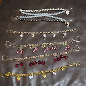 Gold and Red Purse,key Or Jean Charm Chain